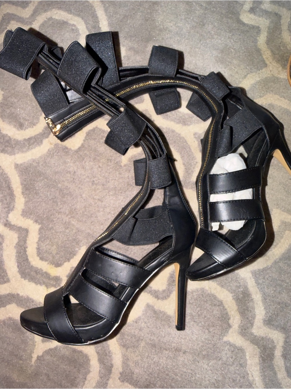Black Bandage High Heel Sandals Women